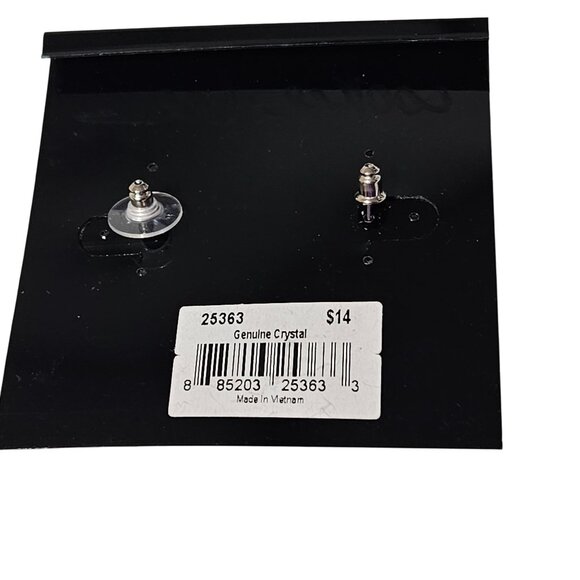 Cookie Lee Genuine Crystal Holiday Red Hoop Earrings Christmas Party Jewelry - Picture 4 of 5